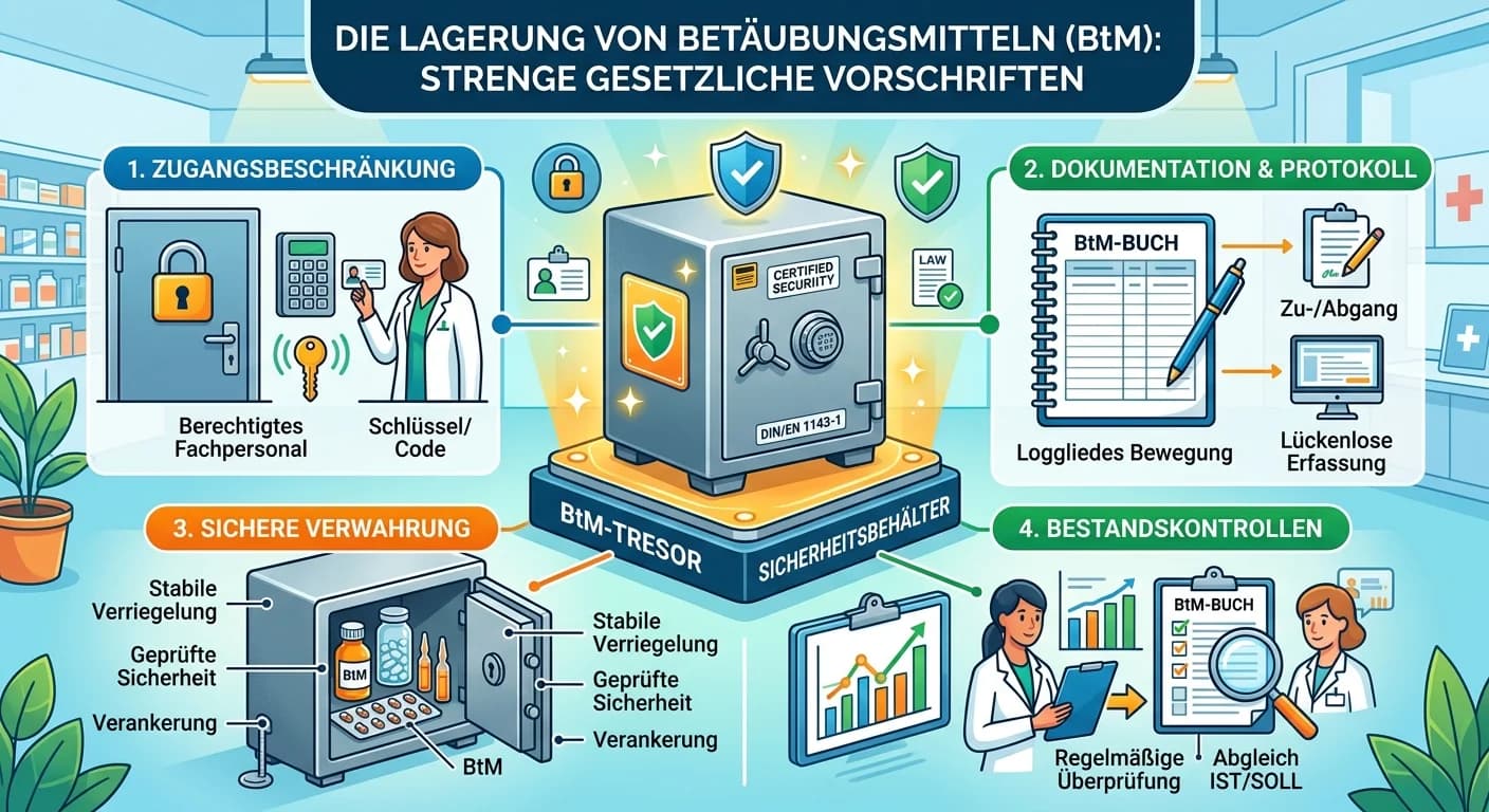 MFA: Betäubungsmittel-Lagerung: Vorschriften für Medizinische Fachangestellte – einfach erklärt