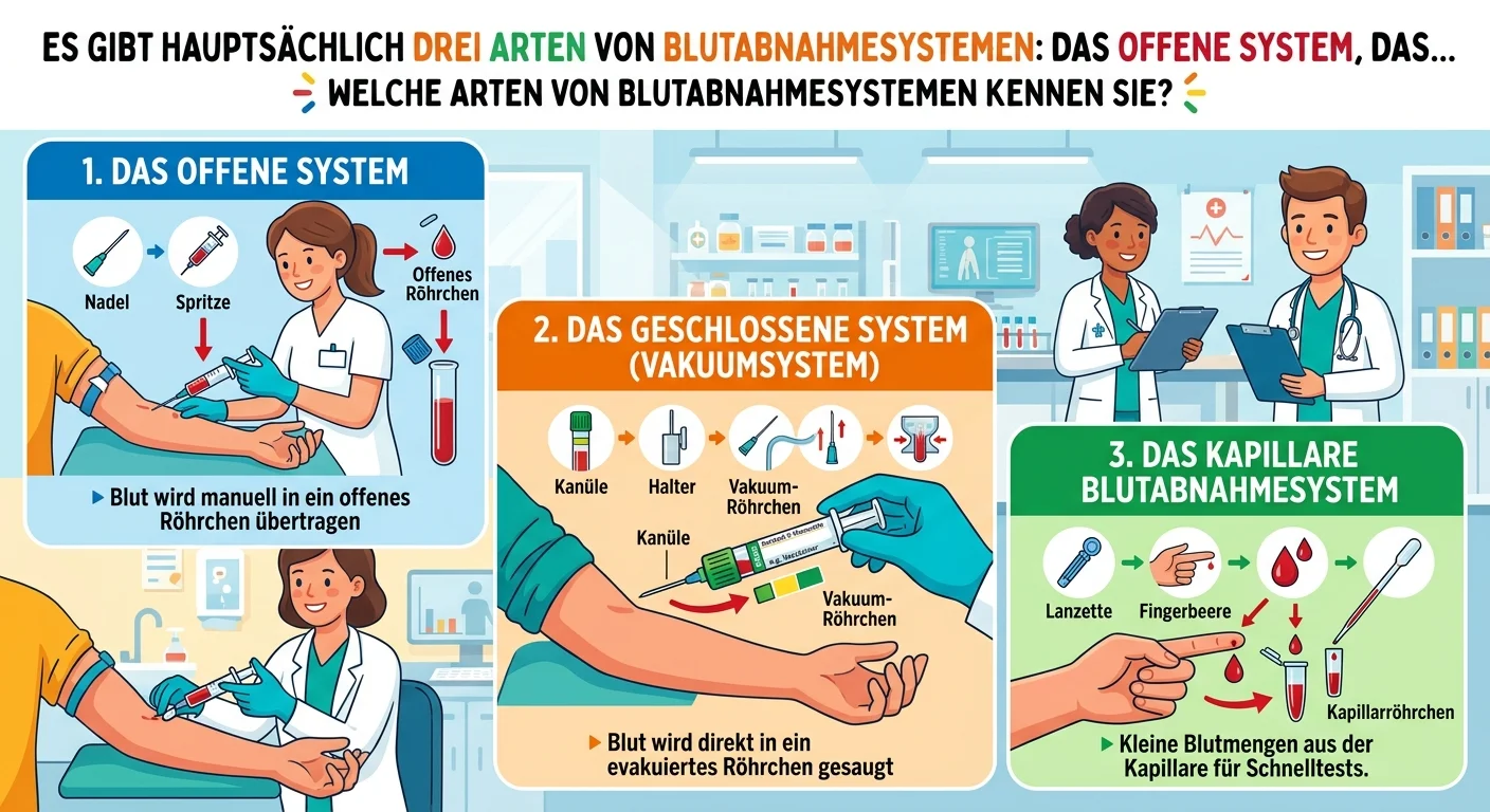 MFA: Blutabnahmesysteme – offenes, Vakuum- & Kapillarsystem – einfach erklärt