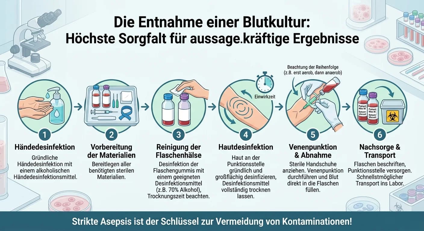 MFA: Blutkultur-Probenentnahme: Kontamination durch Hautflora vermeiden – einfach erklärt