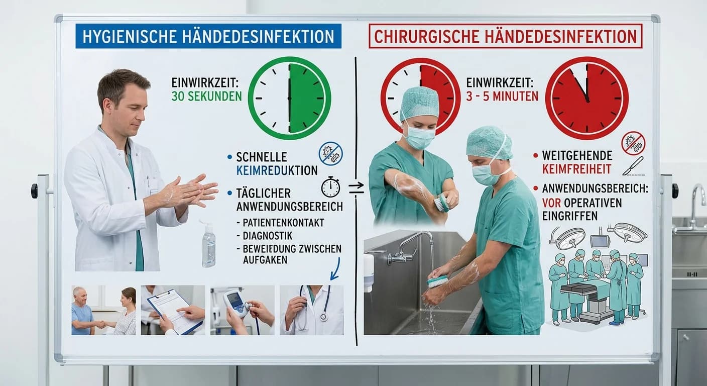 MFA: Chirurgische vs. hygienische Händedesinfektion – einfach erklärt