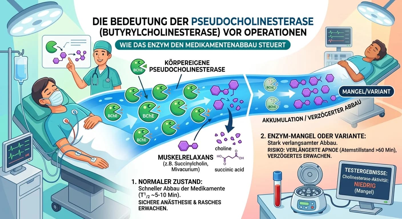 MFA: Cholinesterase-Bestimmung vor OP: Bedeutung für Suxamethonium-Abbau – einfach erklärt