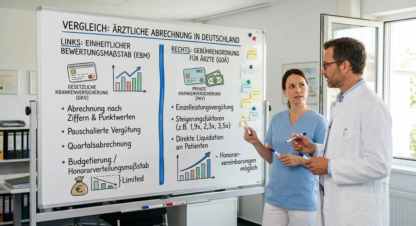 MFA: EBM vs. GOÄ – Unterschiede in der Abrechnung medizinischer Leistungen – einfach erklärt