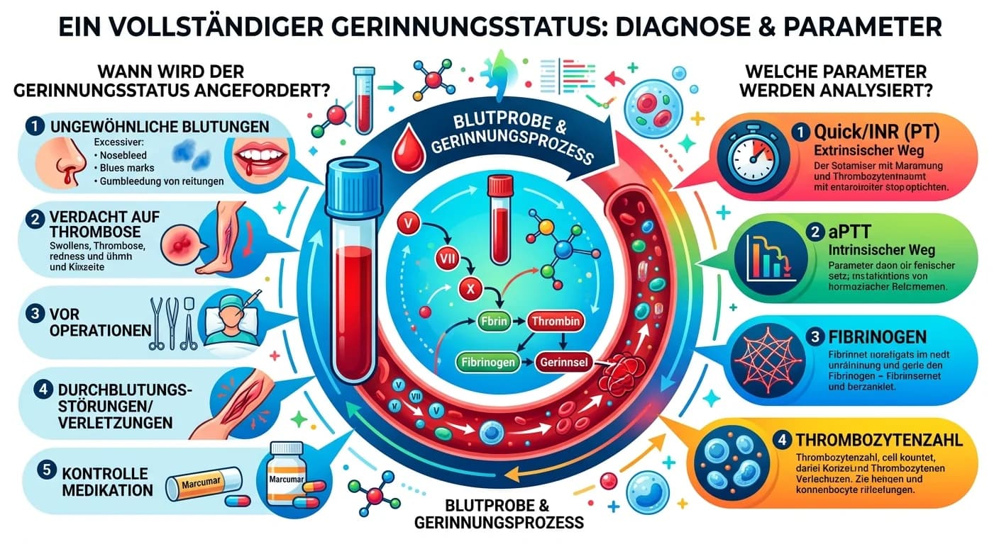 MFA: Gerinnungsstatus: Parameter, Symptome & Indikationen – einfach erklärt