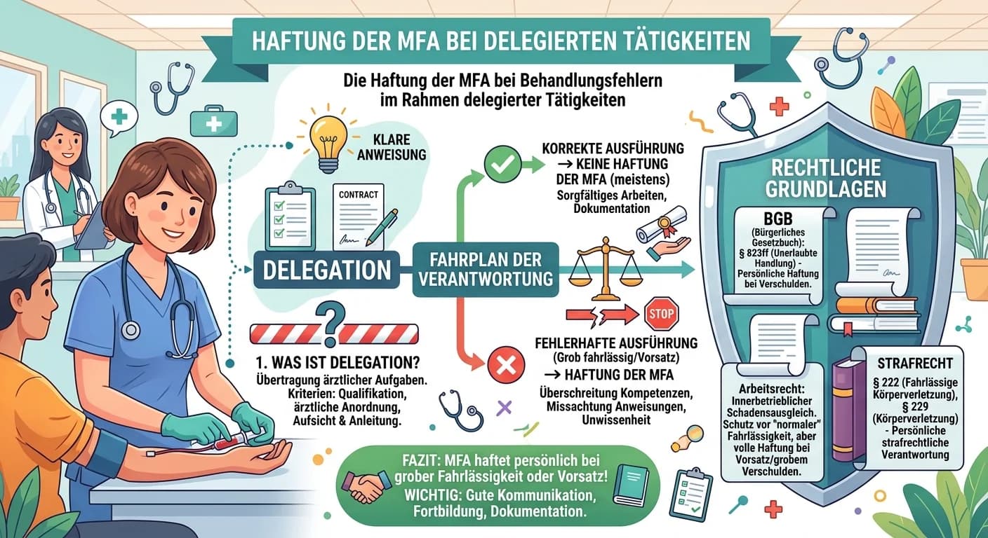 MFA: Haftung bei Behandlungsfehlern und delegierten Tätigkeiten – einfach erklärt