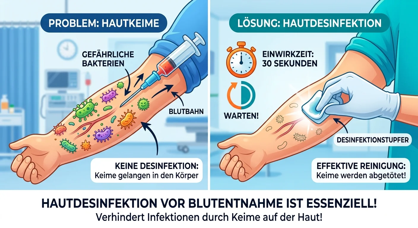 MFA: Hautdesinfektion vor Blutentnahme – Bedeutung, Einwirkzeit, Infektionsschutz – einfach erklärt