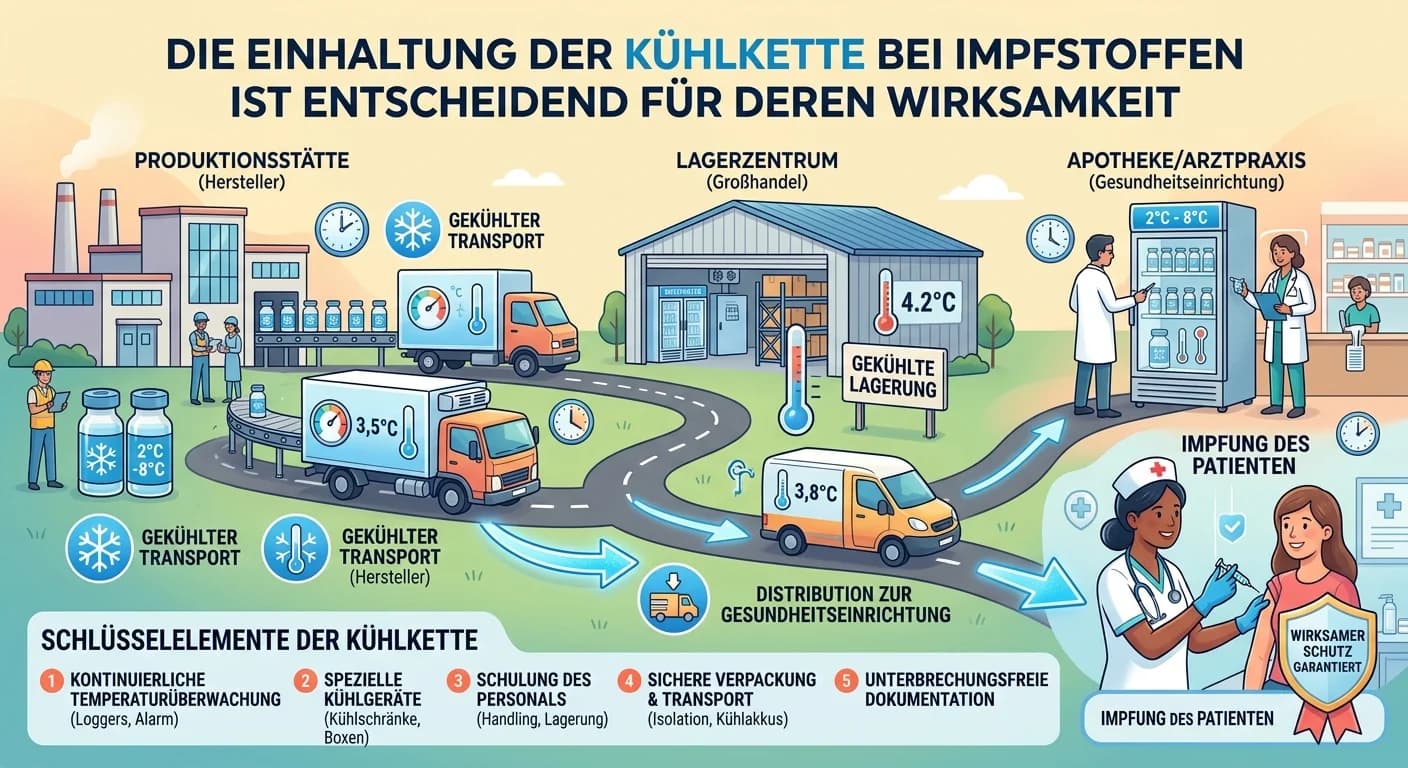 MFA: Impfstofflagerung & -transport: Kühlkette sichern für Wirksamkeit – einfach erklärt