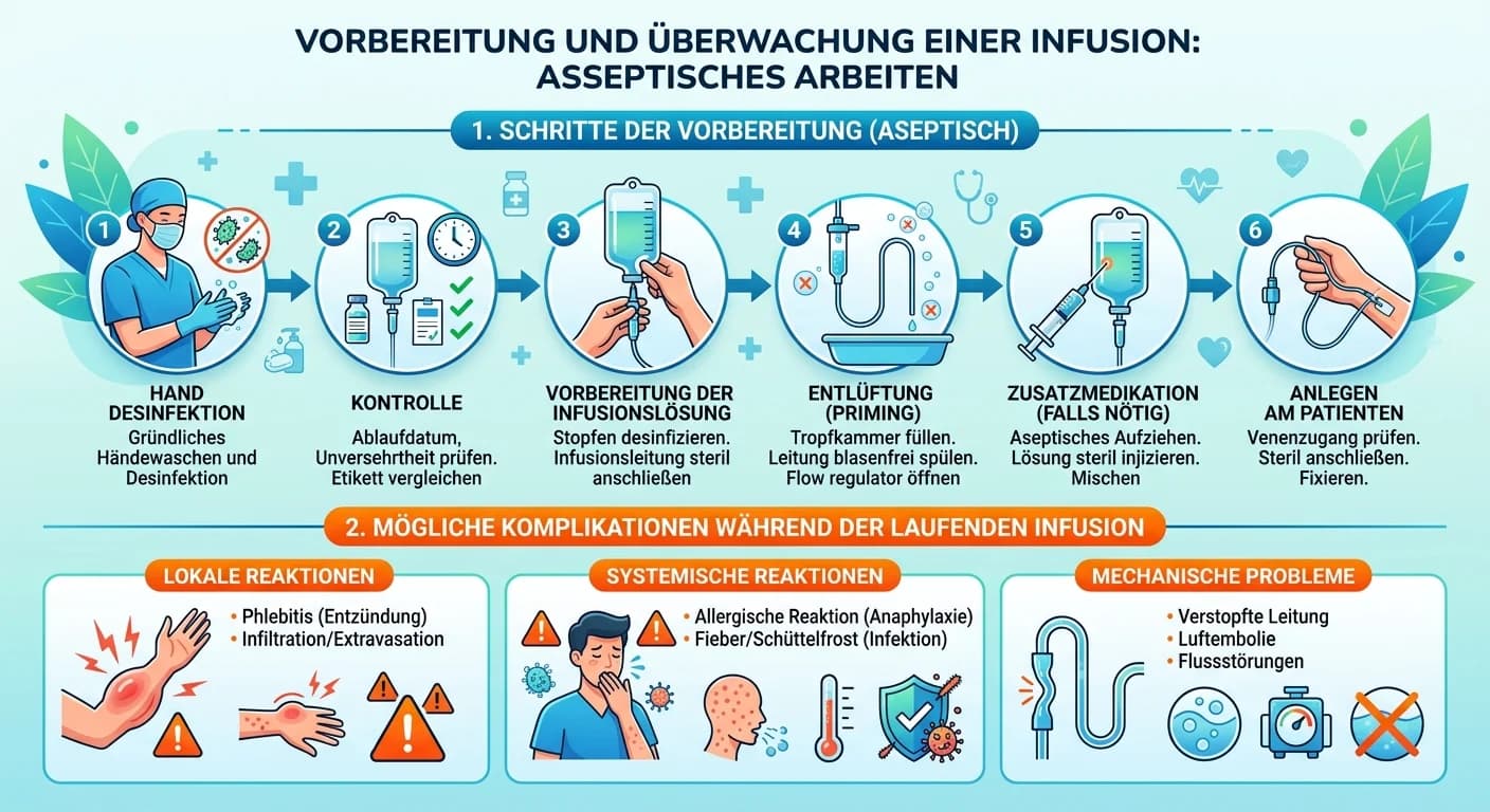 MFA: Infusionsvorbereitung & Komplikationen bei laufender Infusion – einfach erklärt