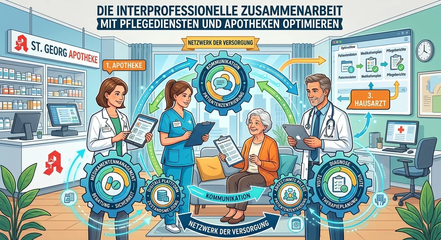 MFA: Interprofessionelle Zusammenarbeit mit Pflegediensten & Apotheken optimieren – einfach erklärt