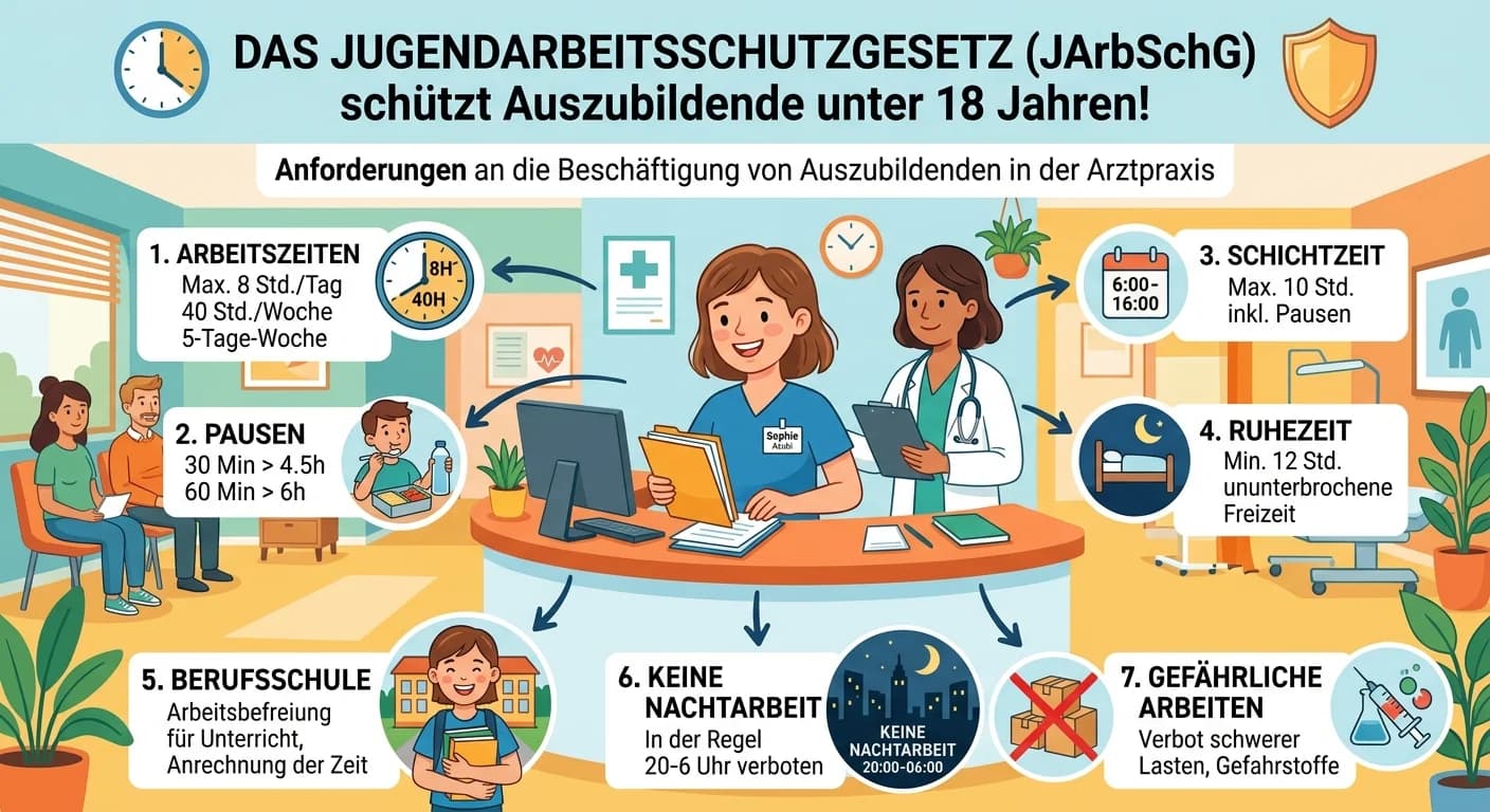 MFA: Jugendarbeitsschutzgesetz für Azubis in der Arztpraxis – einfach erklärt