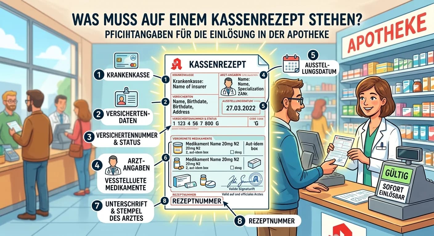 MFA: Kassenrezept Pflichtangaben für Apotheken-Einlösung – einfach erklärt