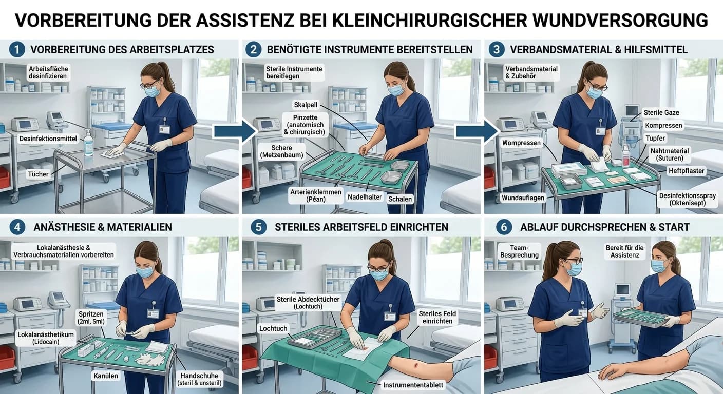 MFA: Kleinchirurgische Wundversorgung – Assistenz vorbereiten & Instrumente – einfach erklärt