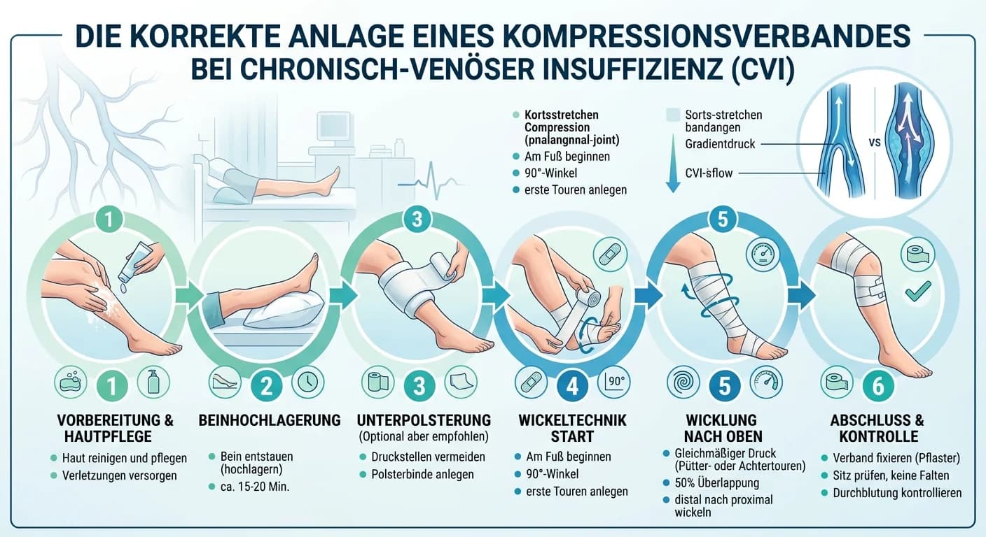 MFA: Kompressionsverband bei chronisch-venöser Insuffizienz richtig anlegen – einfach erklärt