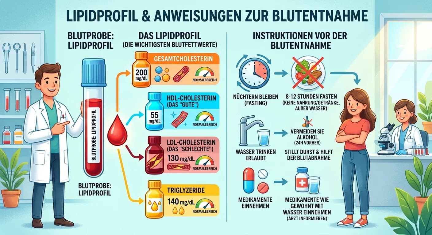 MFA: Lipidprofil Parameter & Patienteninstruktionen vor Blutentnahme – einfach erklärt