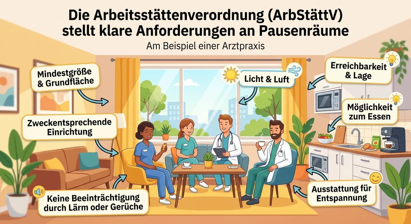 MFA: Pausenräume in Arztpraxen nach ArbStättV – einfach erklärt