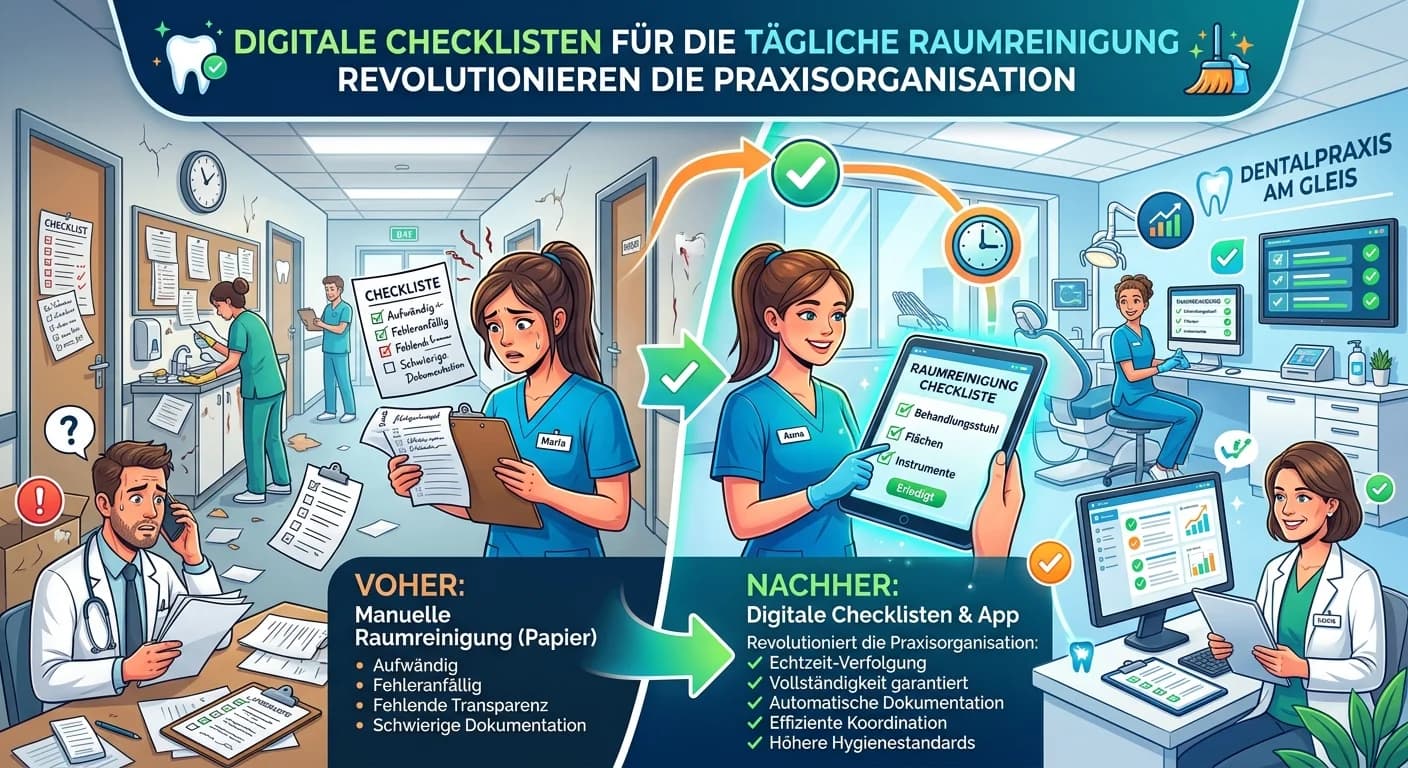 MFA: Praxisorganisation optimieren mit digitalen Checklisten für Raumreinigung – einfach erklärt
