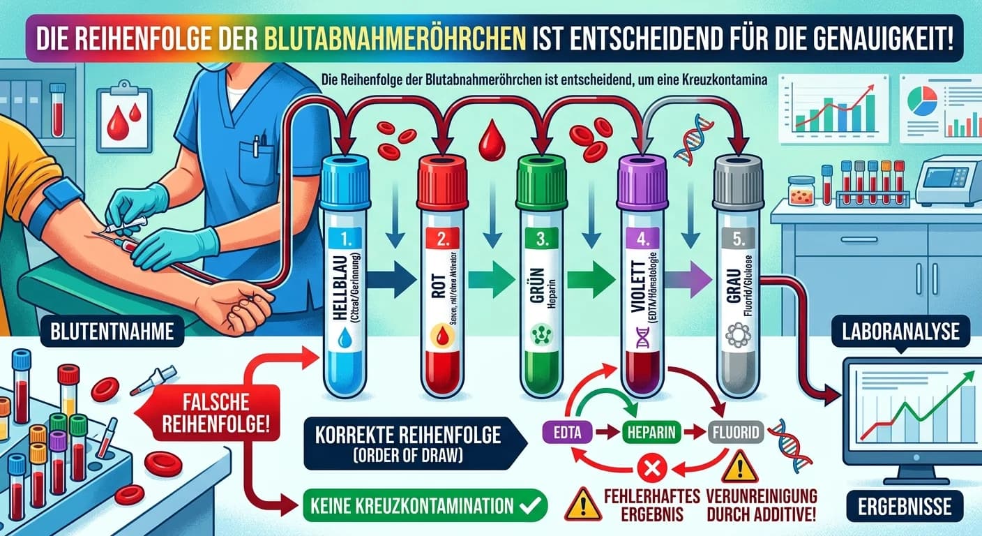 MFA: Reihenfolge Blutabnahmeröhrchen: Kreuzkontamination verhindern – einfach erklärt