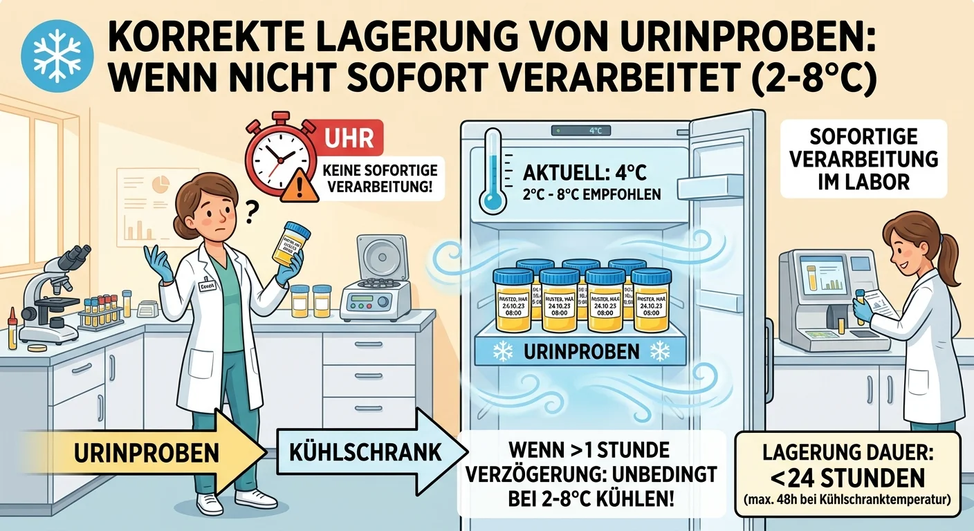 MFA: Urinproben korrekt lagern bei verzögerter Laborverarbeitung – einfach erklärt