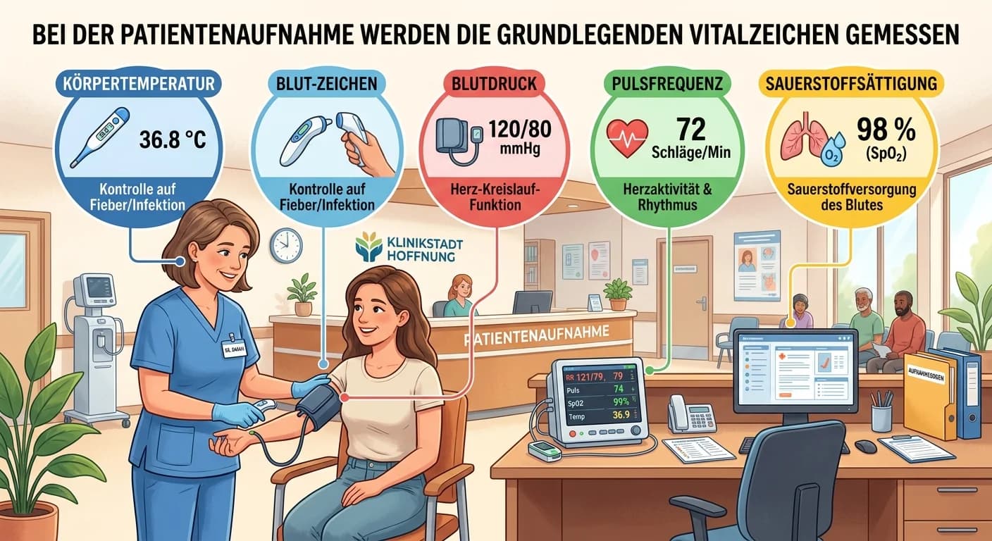 MFA: Vitalzeichen bei Patientenaufnahme – Puls, Blutdruck, Atmung, Temperatur – einfach erklärt
