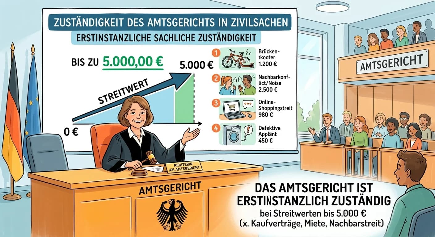 Rechtsanwaltsfachangestellte: Amtsgericht Streitwert Zivilrecht 5.000 Euro – einfach erklärt