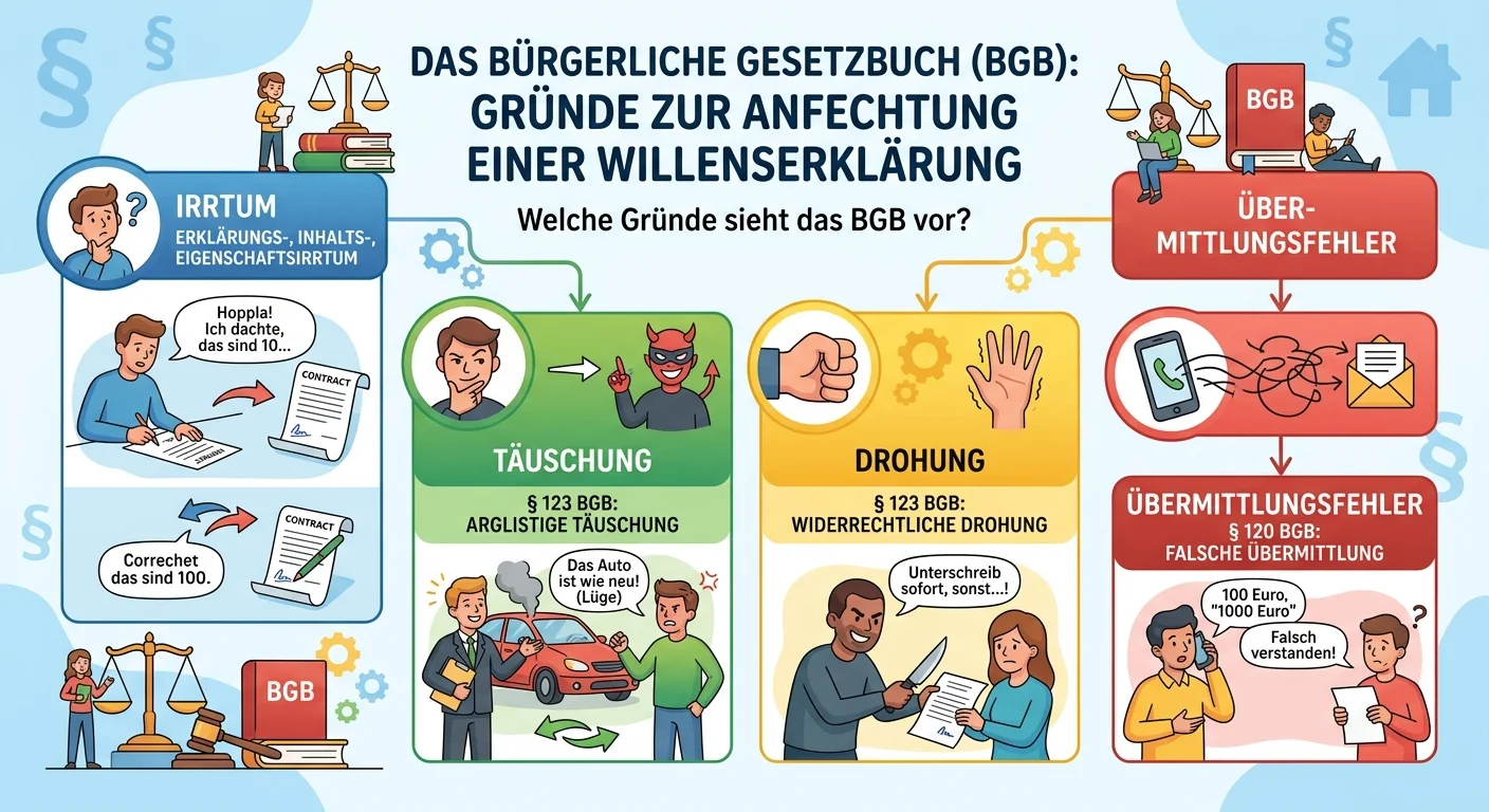 Rechtsanwaltsfachangestellte: Anfechtungsgründe im BGB für Willenserklärungen – einfach erklärt
