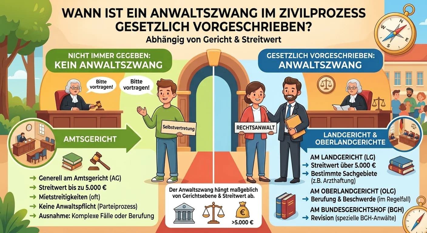 Rechtsanwaltsfachangestellte: Anwaltszwang im Zivilprozess – wann Pflicht? – einfach erklärt