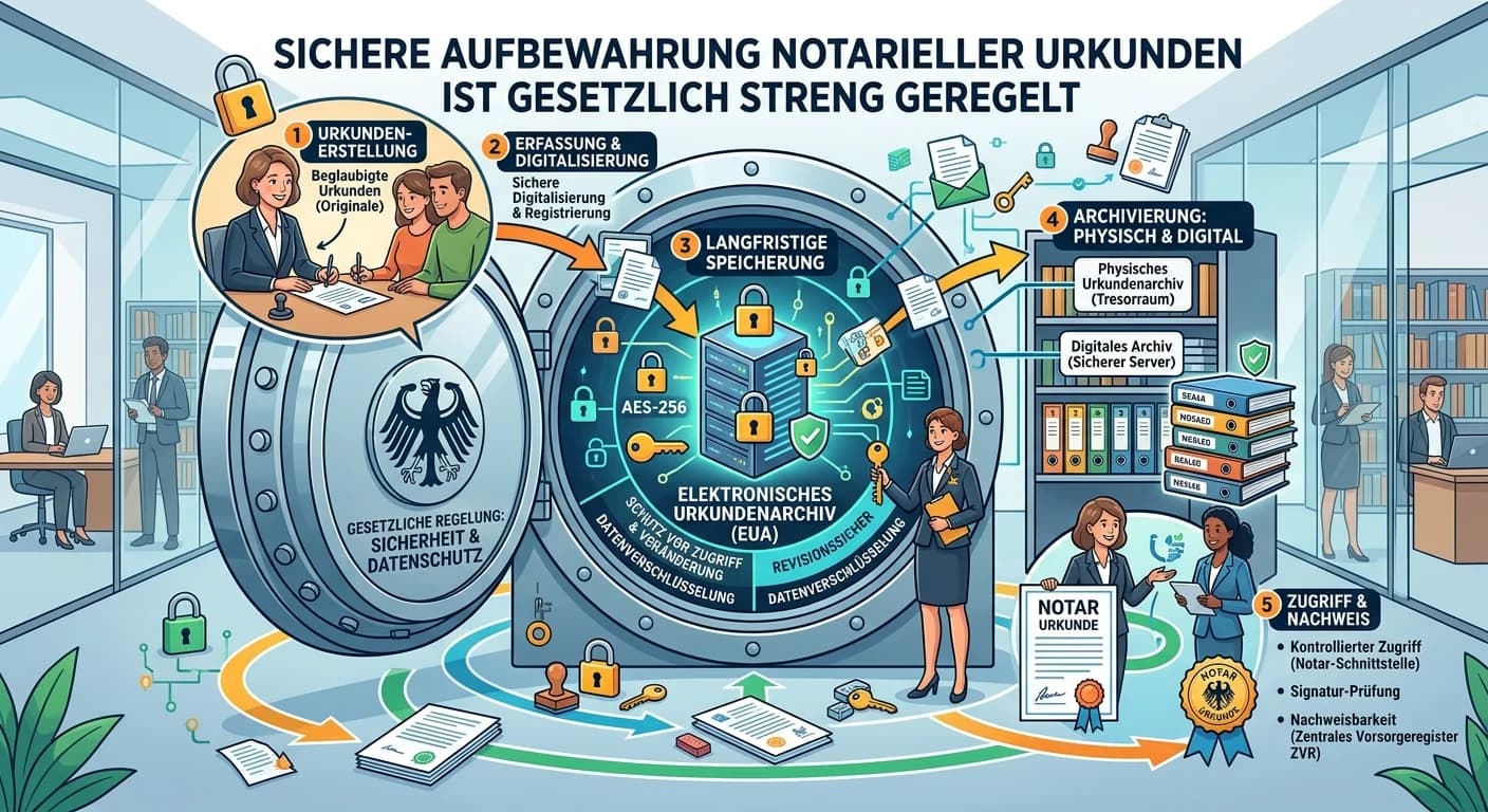 Rechtsanwaltsfachangestellte: Archivierte Urkunden im Notariat sicher aufbewahren – einfach erklärt