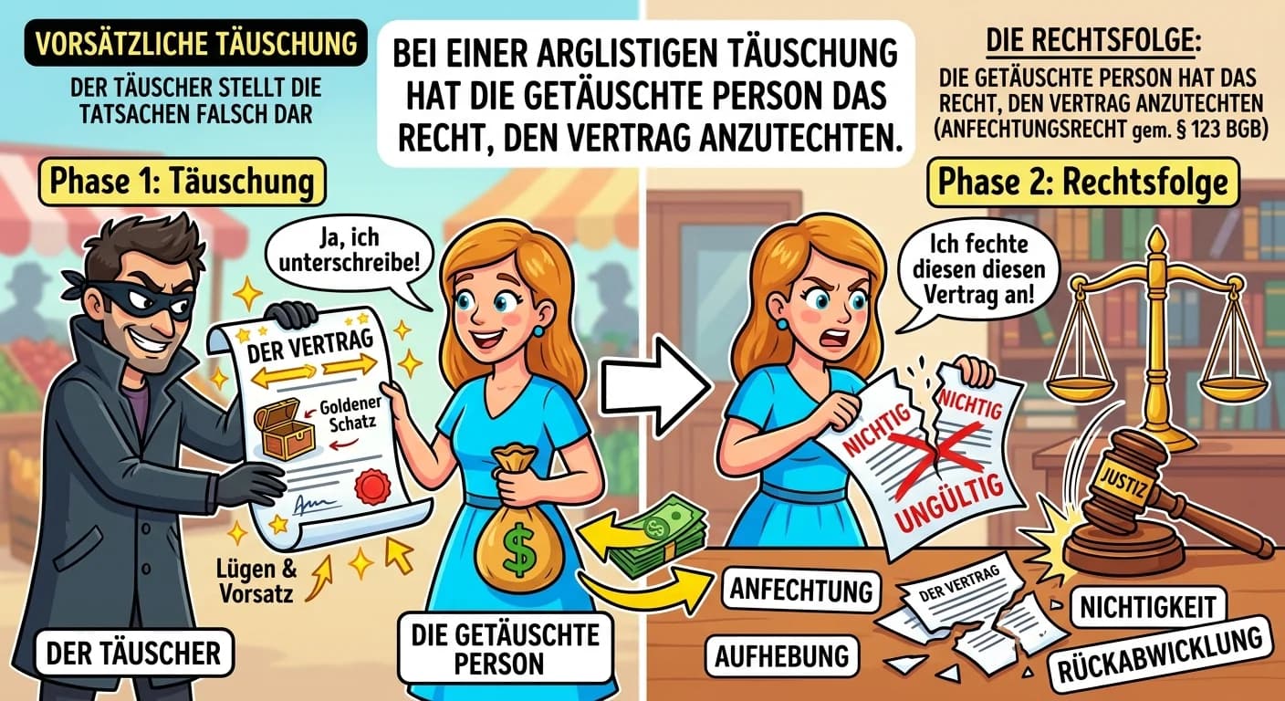 Rechtsanwaltsfachangestellte: Arglistige Täuschung Rechtsfolgen Anfechtung – einfach erklärt