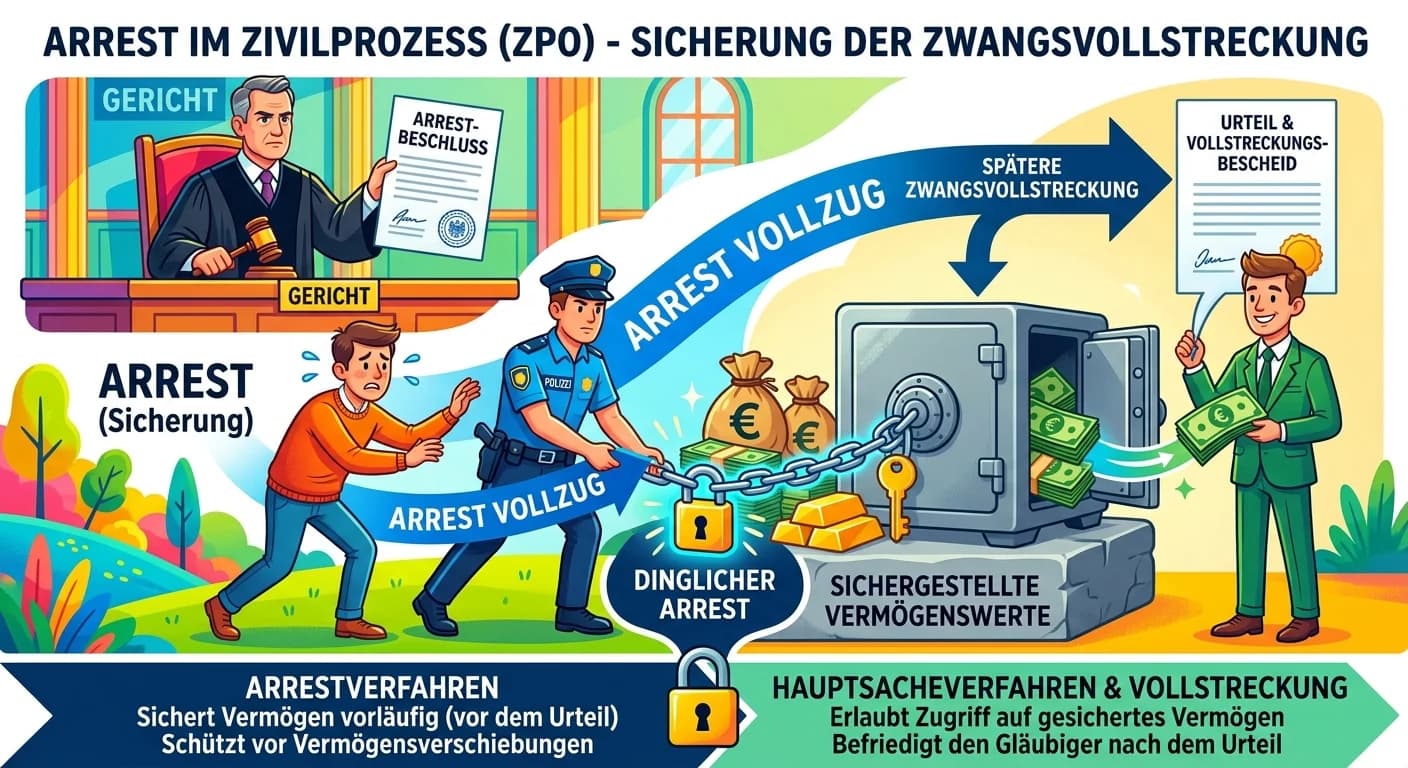 Rechtsanwaltsfachangestellte: Arrest ZPO: Sicherung der Zwangsvollstreckung – einfach erklärt