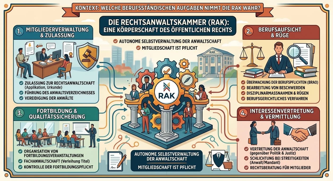 Rechtsanwaltsfachangestellte: Aufgaben der Rechtsanwaltskammer für Anwälte – einfach erklärt