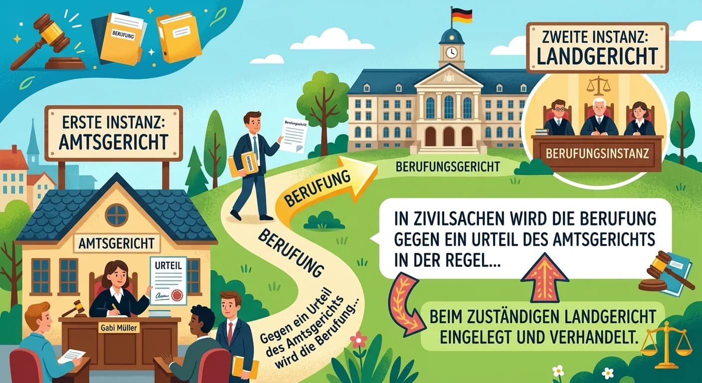 Rechtsanwaltsfachangestellte: Berufung in Zivilsachen: Gericht für Einlegung – einfach erklärt