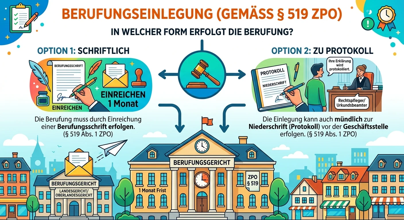 Rechtsanwaltsfachangestellte: Berufungseinlegung Form und Anwaltszwang – einfach erklärt