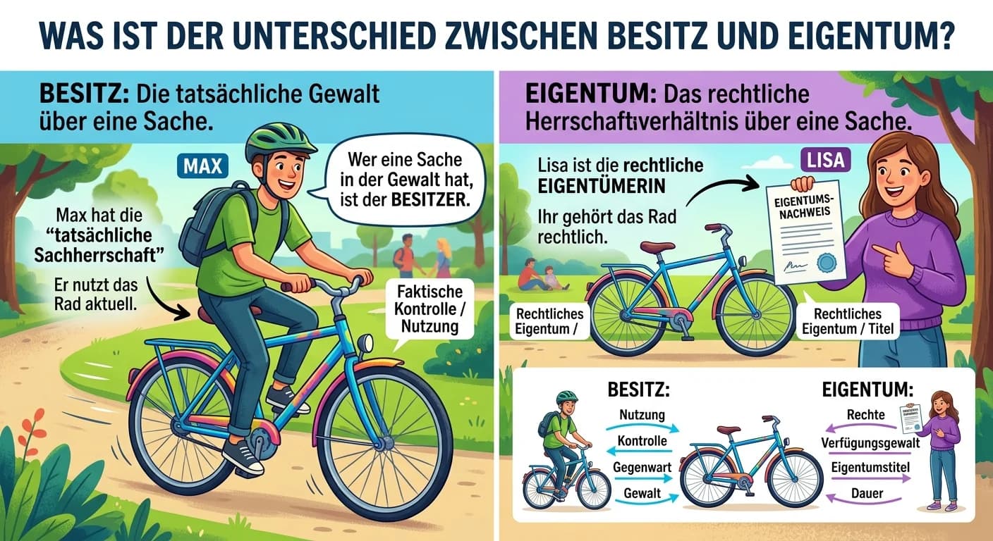 Rechtsanwaltsfachangestellte: Besitz vs. Eigentum – Unterschiede und Bedeutung – einfach erklärt