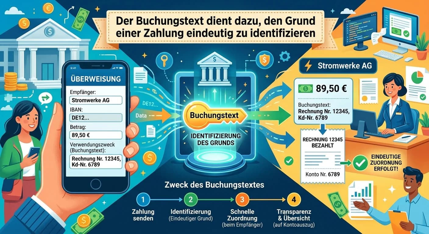 Rechtsanwaltsfachangestellte: Buchungstext bei Überweisungen – Zweck und Bedeutung – einfach erklärt