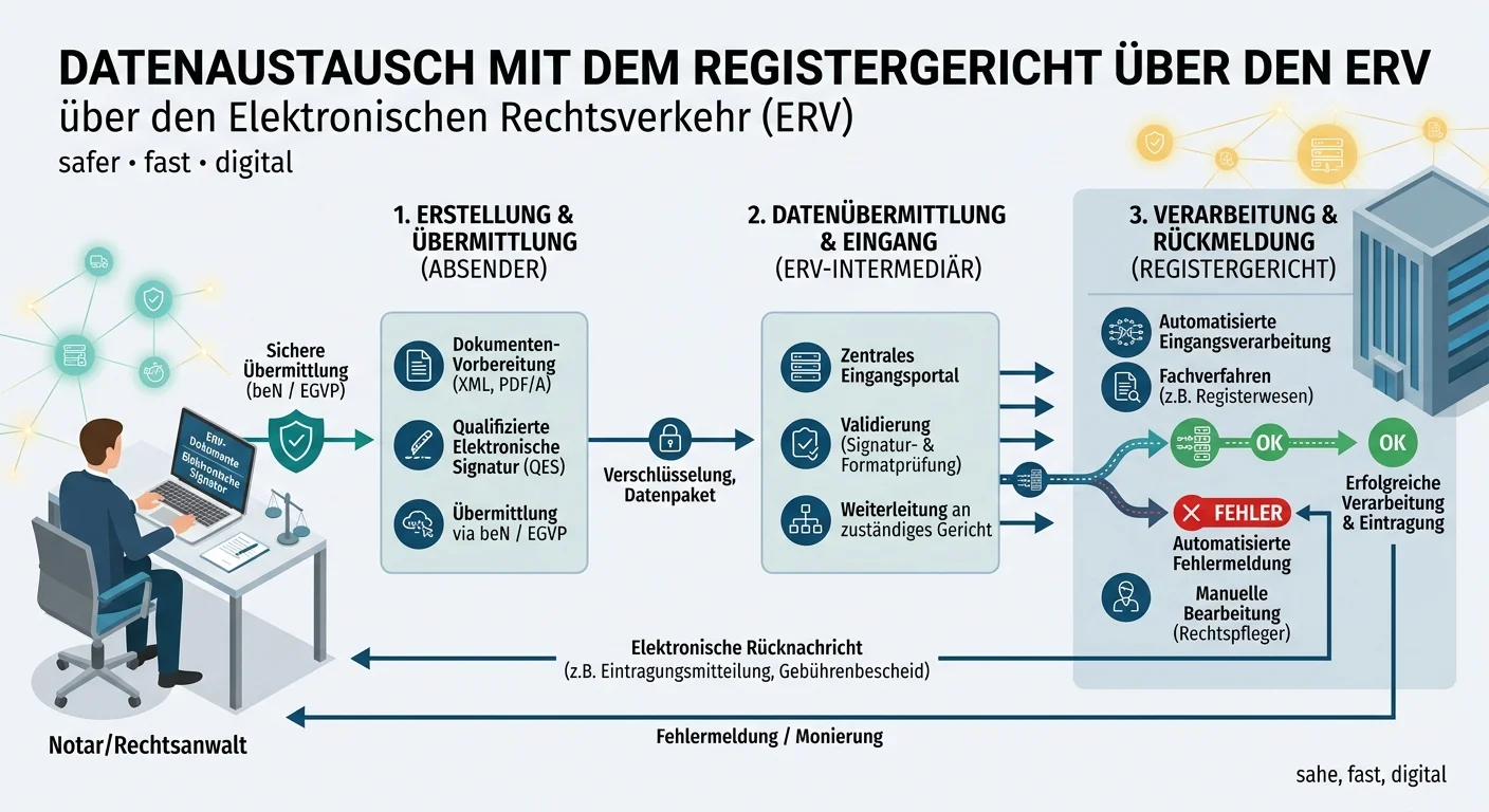 Rechtsanwaltsfachangestellte: Datenaustausch mit Registergericht (ERV) – einfach erklärt
