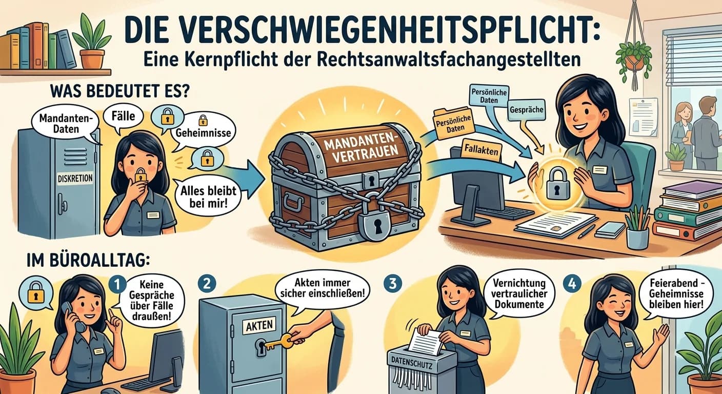 Rechtsanwaltsfachangestellte: Die Verschwiegenheitspflicht und ihre Bedeutung – einfach erklärt