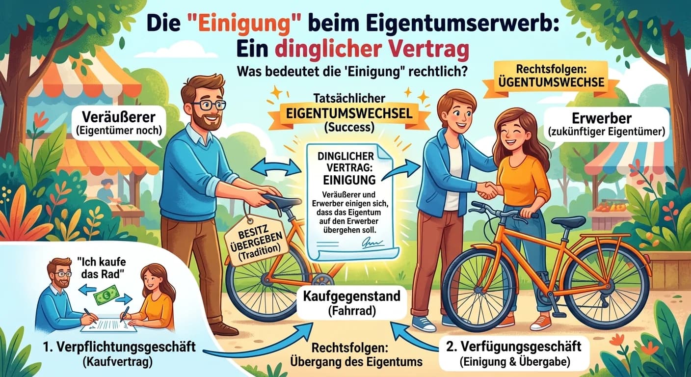 Rechtsanwaltsfachangestellte: Einigung beim Eigentumserwerb: rechtliche Bedeutung – einfach erklärt