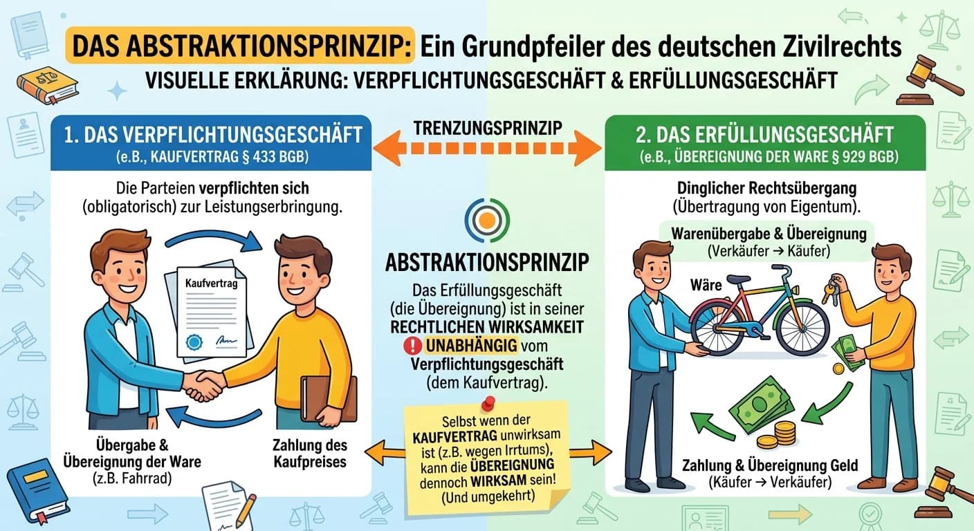 Rechtsanwaltsfachangestellte: Erläutern Sie das Abstraktionsprinzip anhand von Ver – einfach erklärt