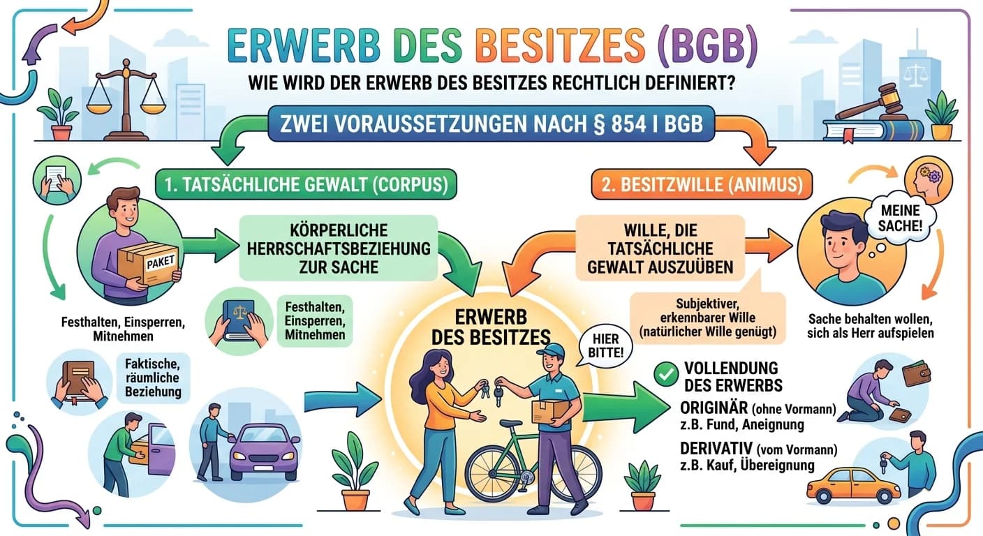 Rechtsanwaltsfachangestellte: Erwerb des Besitzes im BGB – einfach erklärt