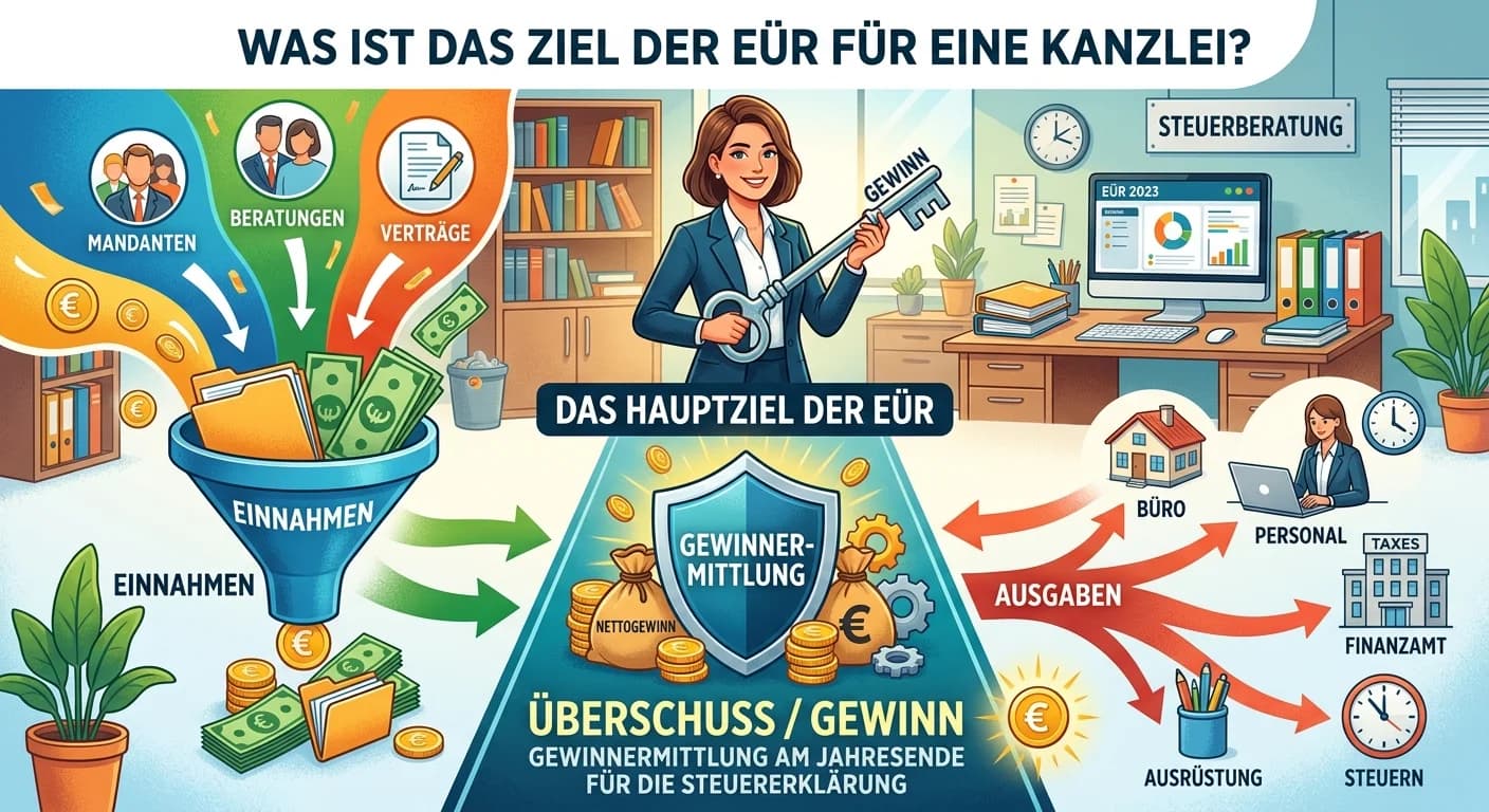Rechtsanwaltsfachangestellte: EÜR-Ziel für Kanzleien – Gewinnermittlung einfach erklärt