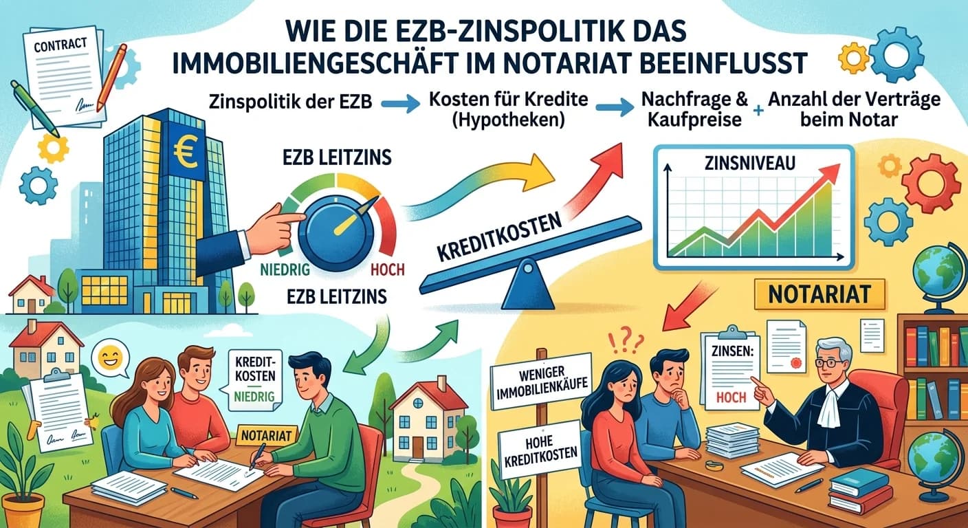 Rechtsanwaltsfachangestellte: EZB-Zinspolitik und Immobiliengeschäft im Notariat – einfach erklärt