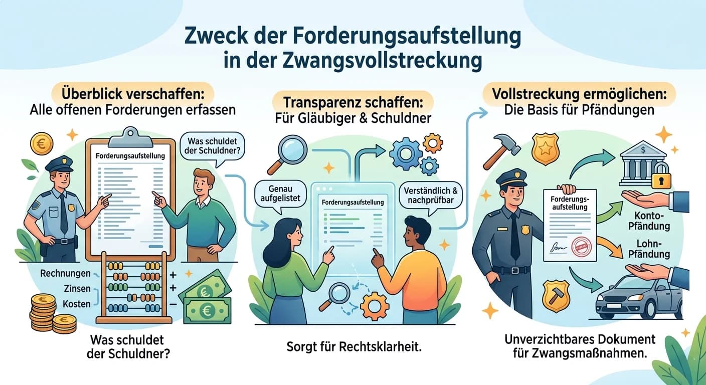 Rechtsanwaltsfachangestellte: Forderungsaufstellung Zwangsvollstreckung Zweck – einfach erklärt