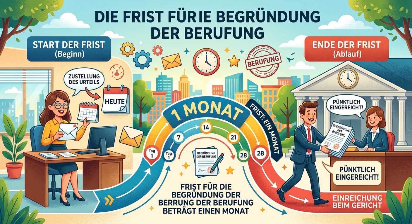 Rechtsanwaltsfachangestellte: Frist Begründung Berufung nach Urteilszustellung – einfach erklärt