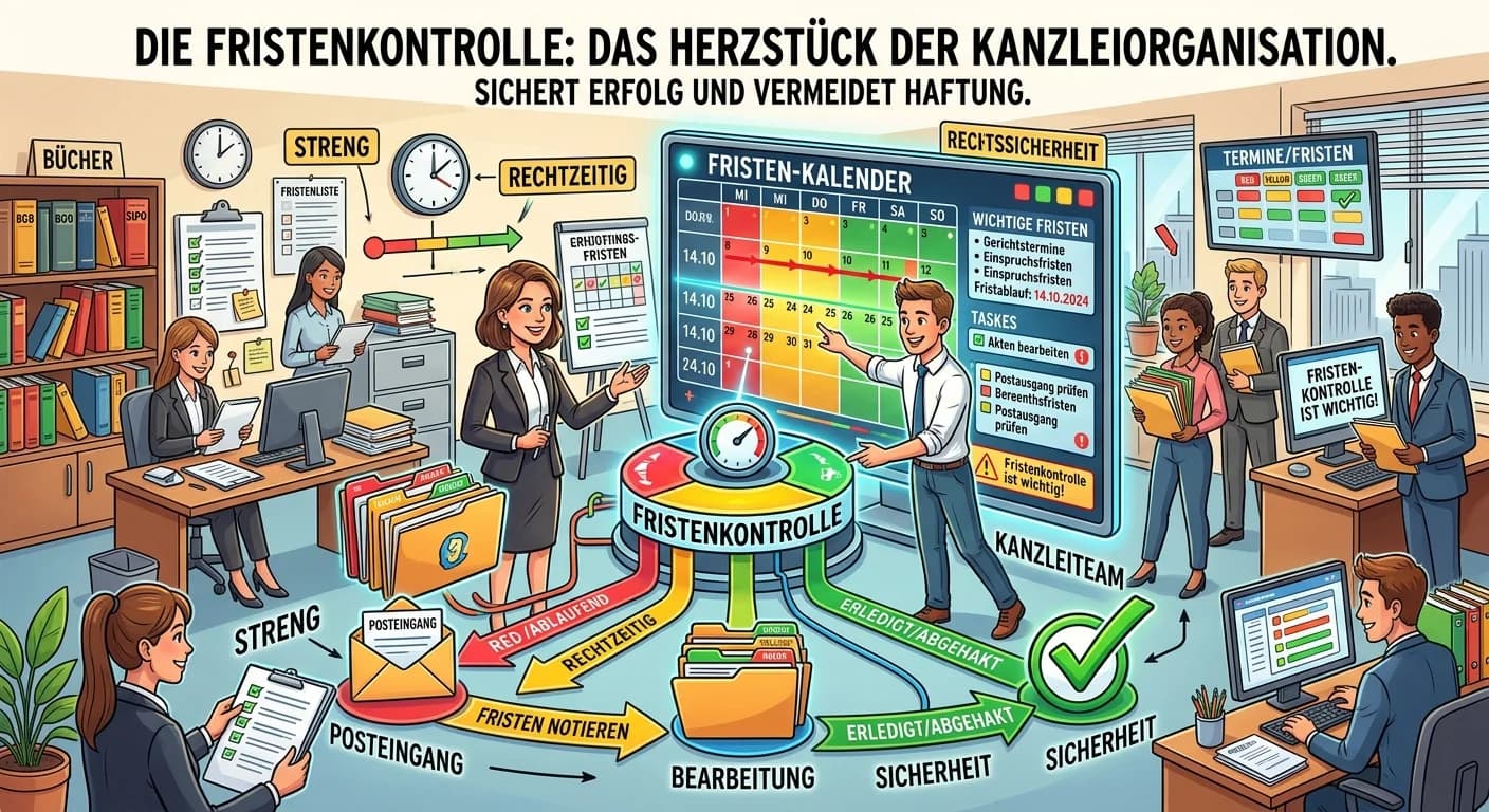 Rechtsanwaltsfachangestellte: Fristenkontrolle im Kanzleialltag – einfach erklärt