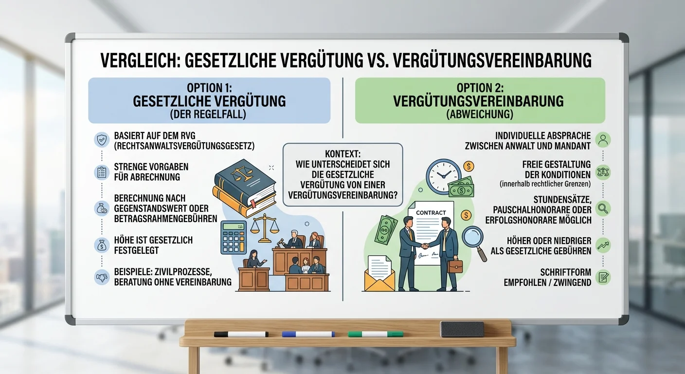 Rechtsanwaltsfachangestellte: Gesetzliche Vergütung vs. Vergütungsvereinbarung – einfach erklärt