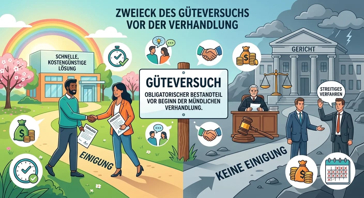 Rechtsanwaltsfachangestellte: Güteversuch Zweck vor mündlicher Verhandlung – einfach erklärt