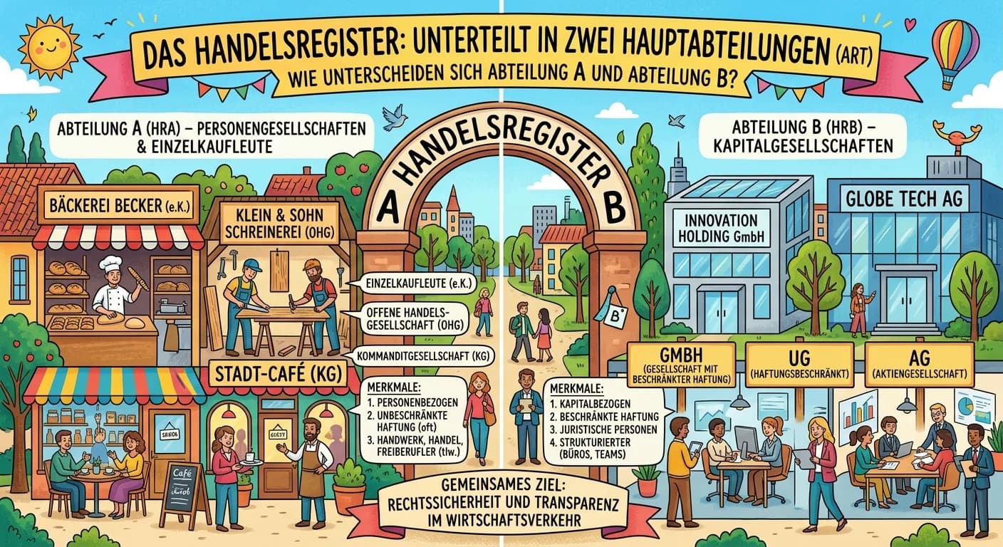 Rechtsanwaltsfachangestellte: Handelsregister Abteilung A vs. B – einfach erklärt