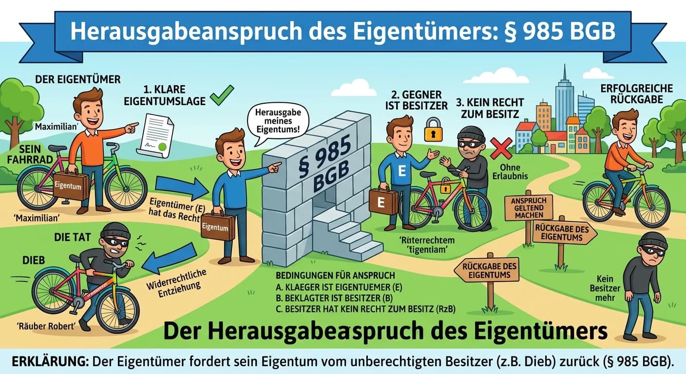Rechtsanwaltsfachangestellte: Herausgabeanspruch bei Diebstahl nach § 985 BGB – einfach erklärt