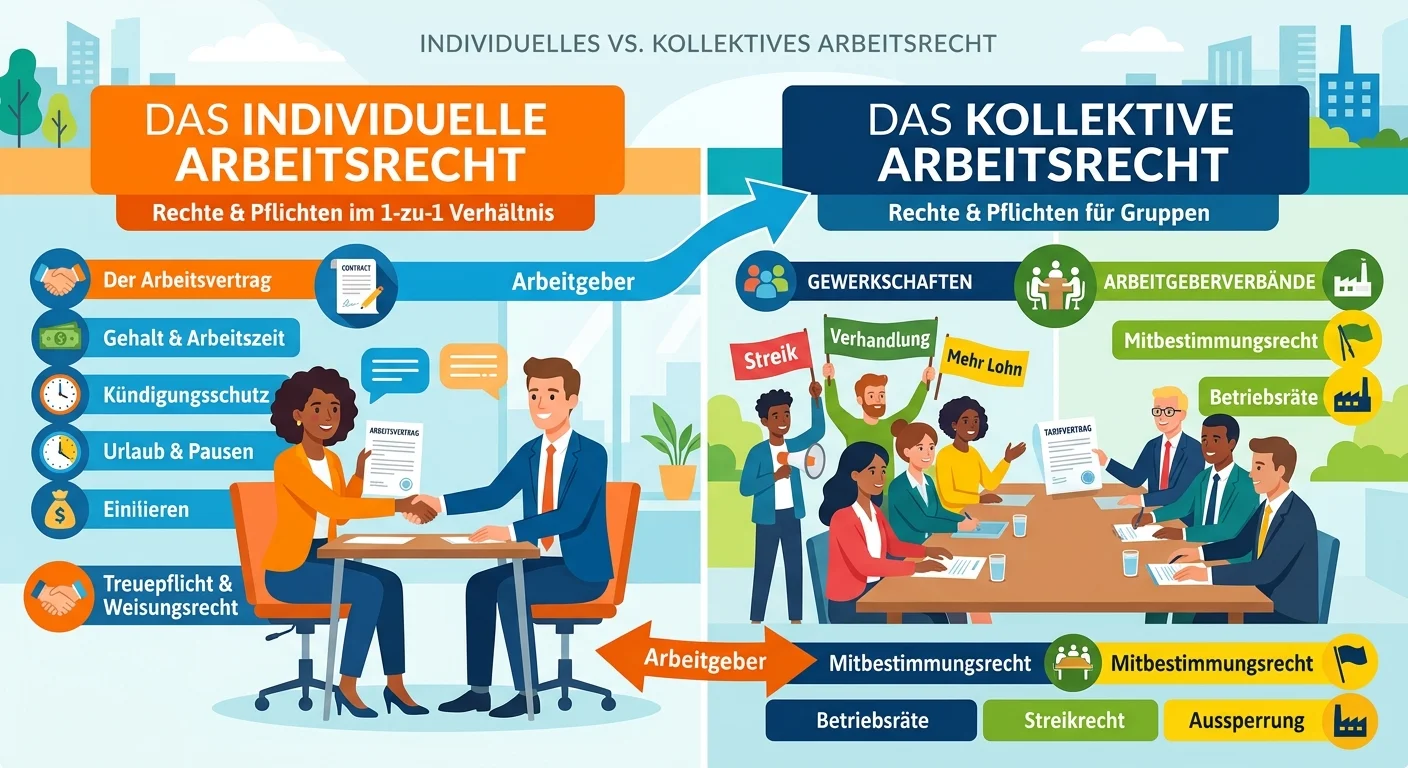 Rechtsanwaltsfachangestellte: Individuelles vs. kollektives Arbeitsrecht – einfach erklärt