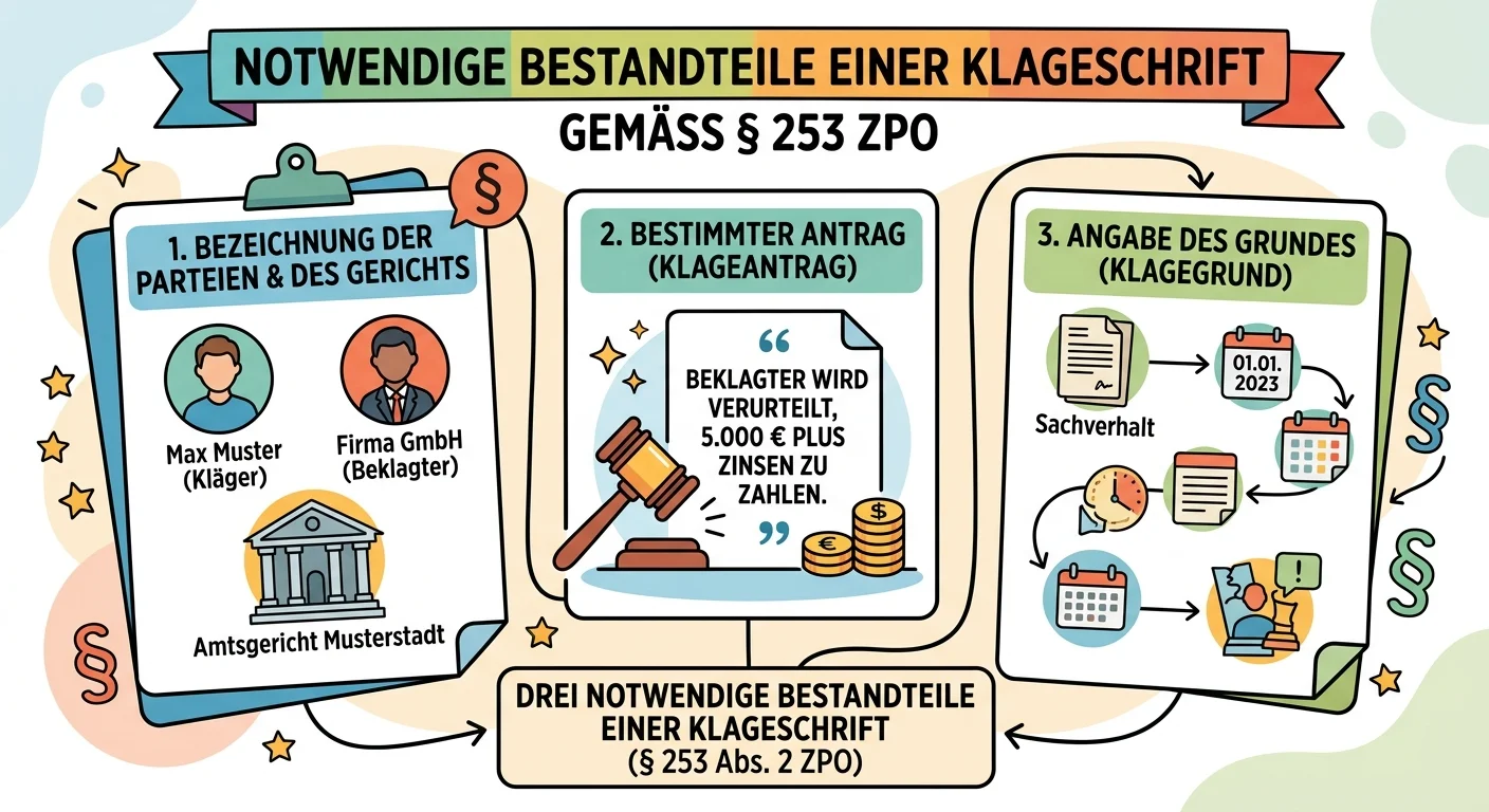 Rechtsanwaltsfachangestellte: Klageschrift Bestandteile § 253 ZPO – einfach erklärt