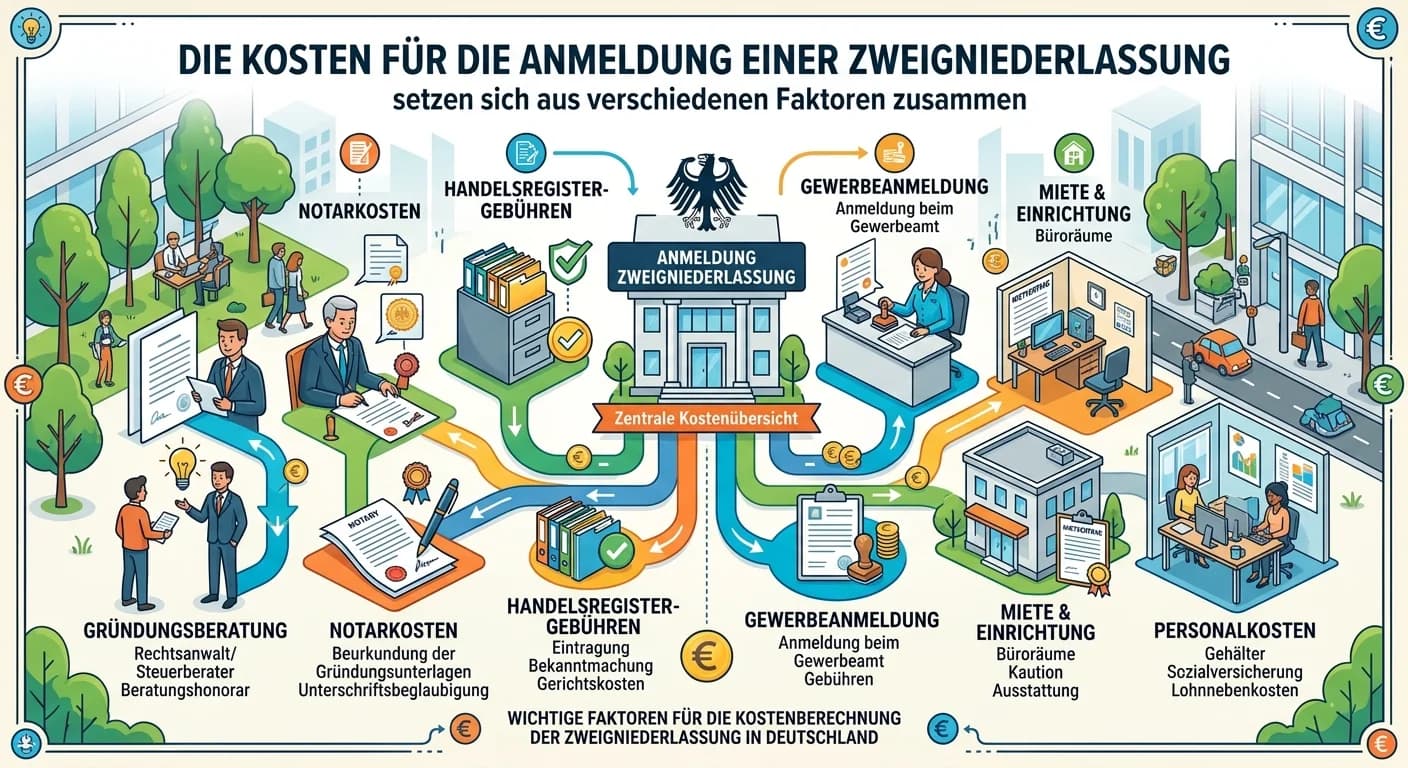 Rechtsanwaltsfachangestellte: Kostenberechnung Zweigniederlassung Anmeldung – einfach erklärt